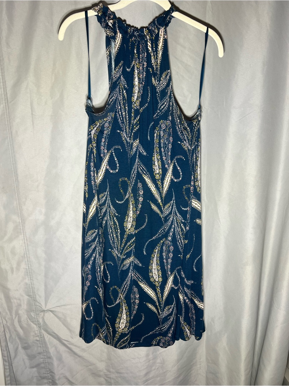 LOFT Navy Floral Halter Mini Dress